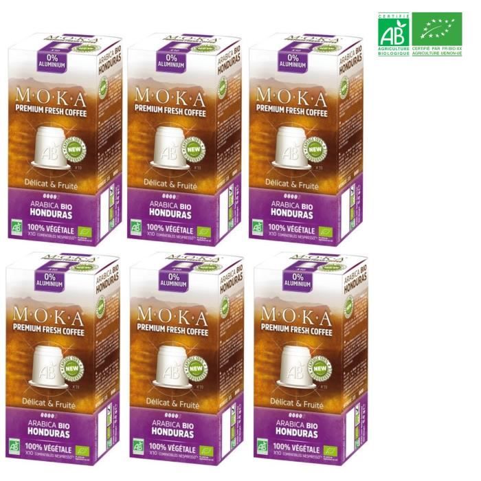 MOKA 60 capsules de café Arabica Ethiopie - Bio - Compatibles avec le système Nespresso®*