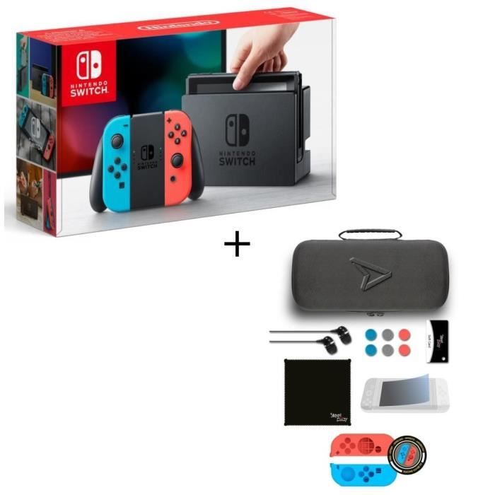 Pack Nintendo Switch Néon + Pack d'accessoires Steelplay 11 en 1