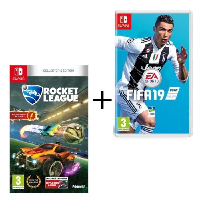 Pack 2 jeux switch : Fifa 19 et Rocket League Edition Collector