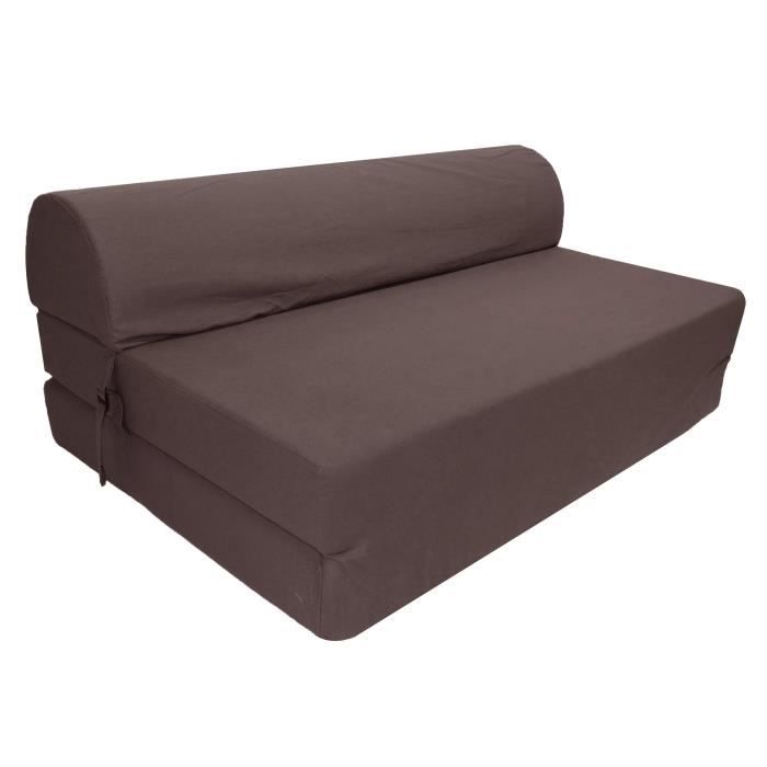 JUNE Chauffeuse 2 places - Tissu marron - Style contemporain - L 115 x P 75 cm