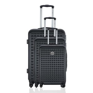 LES P'TITES BOMBES Set de 3 Valises Rigide ABS 4 Roues 50-60-69cm ANOUK Noir