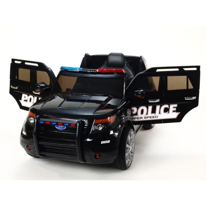 Voiture électrique Police 12V - Noir