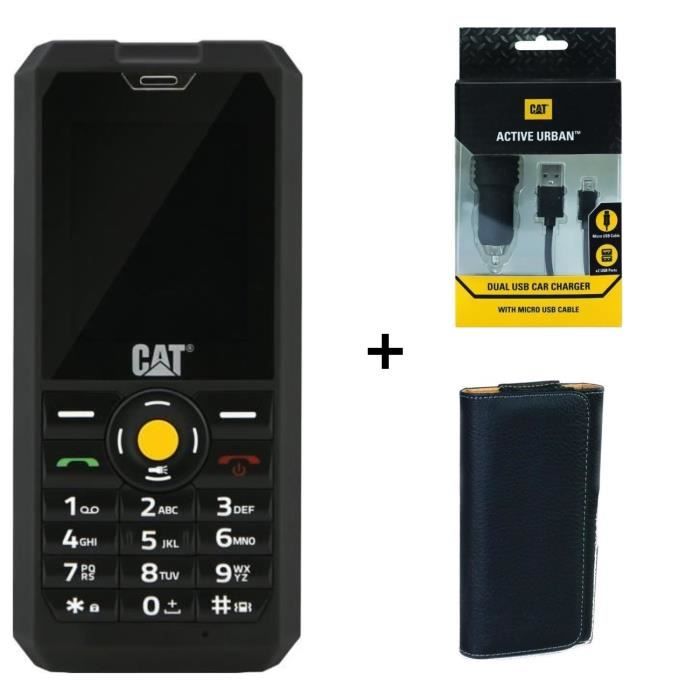 Caterpillar Cat B30 Dual Sim Anti-Choc + Chargeur Allume-Cigare + Housse Universelle