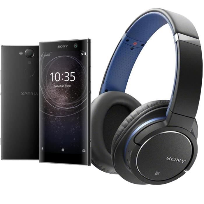 Sony Xperia XA2 Noir + SONY MDRZX770BNLCE7 Casque arceaux Bluetooth