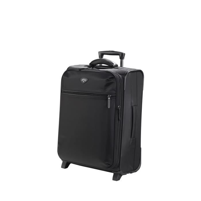 JUMP Valise Cabine Trolley Souple Nylon NICE - 4 roues - 55 cm - Noir
