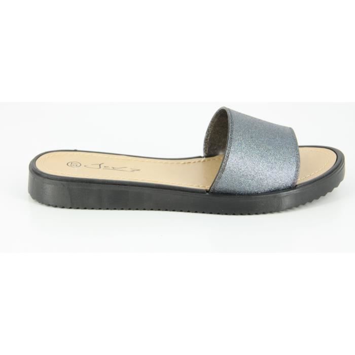 JET 7 Sandales de Ville Mikoula Noir Femme