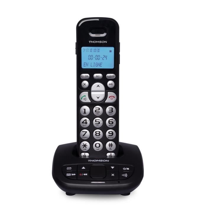 THOMSON DECT MOOVY+ Noir répondeur et Audio Boost