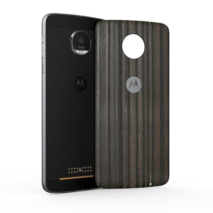 MOTOROLA MODS cache-batterie Style bois charcoal ash pour Moto Z/Z Play