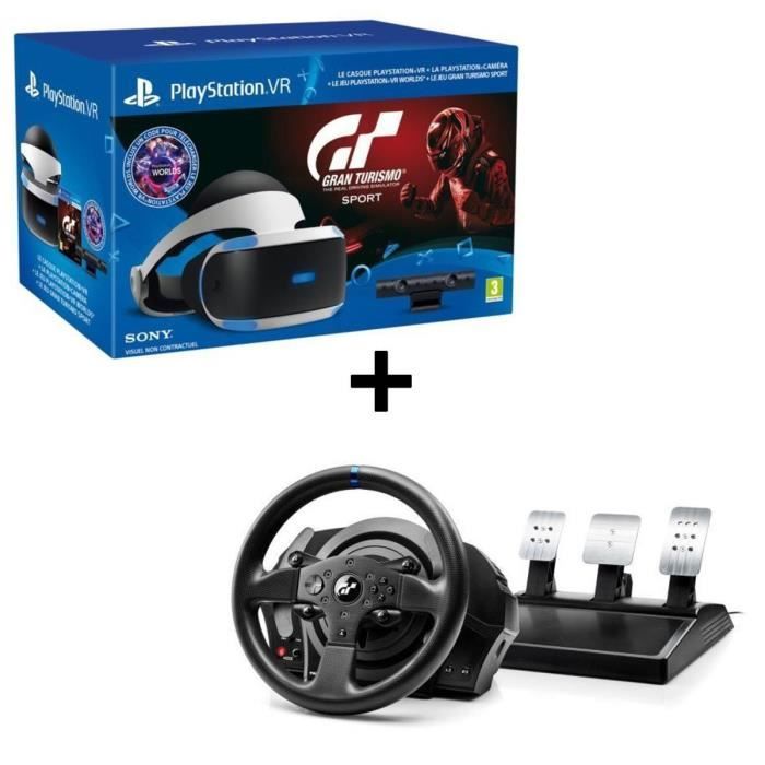 Pack PlayStation VR + Caméra V2 + Gran Turismo Sport + Volant Thrustmaster T300RS Gran Turismo Edition PS4 - PS3