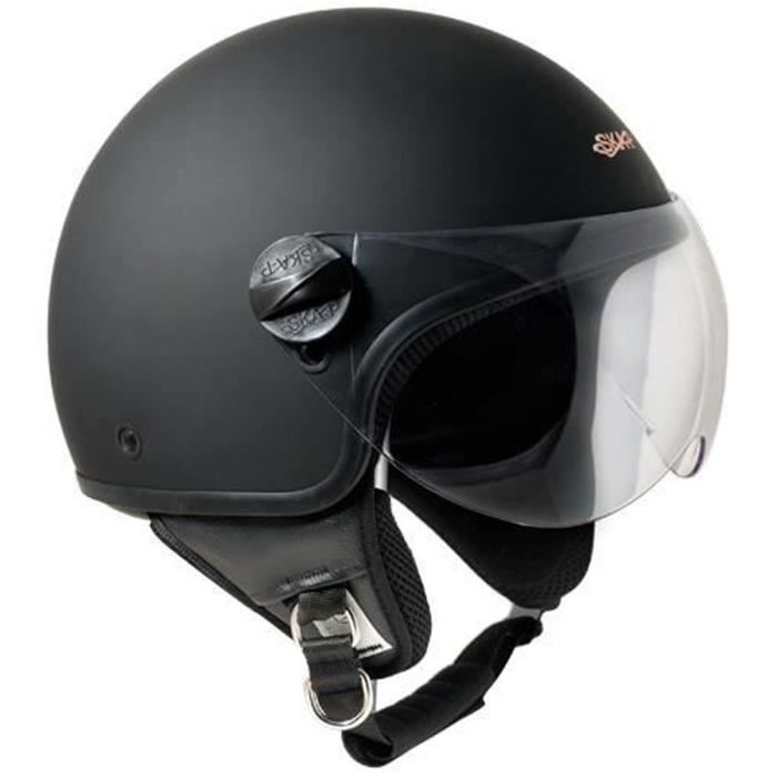 Casque Jet SKA-P 1WH Wolli Noir Mat