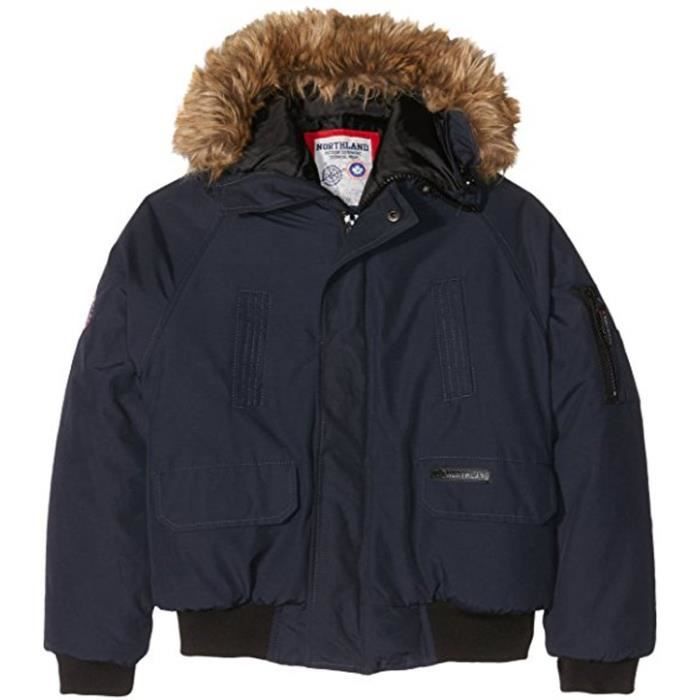 NORTHLAND Parka Homme Goody - Col fourrure - Bleu marine