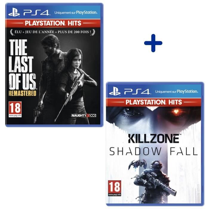 Pack 2 Jeux PS4 PlayStation Hits : The Last of Us Remastered + Killzone Shadow Fall