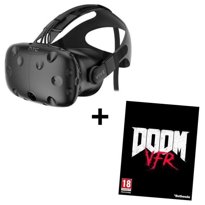 Pack Casque de réalité virtuelle HTC VIVE + Jeu PC Doom VFR