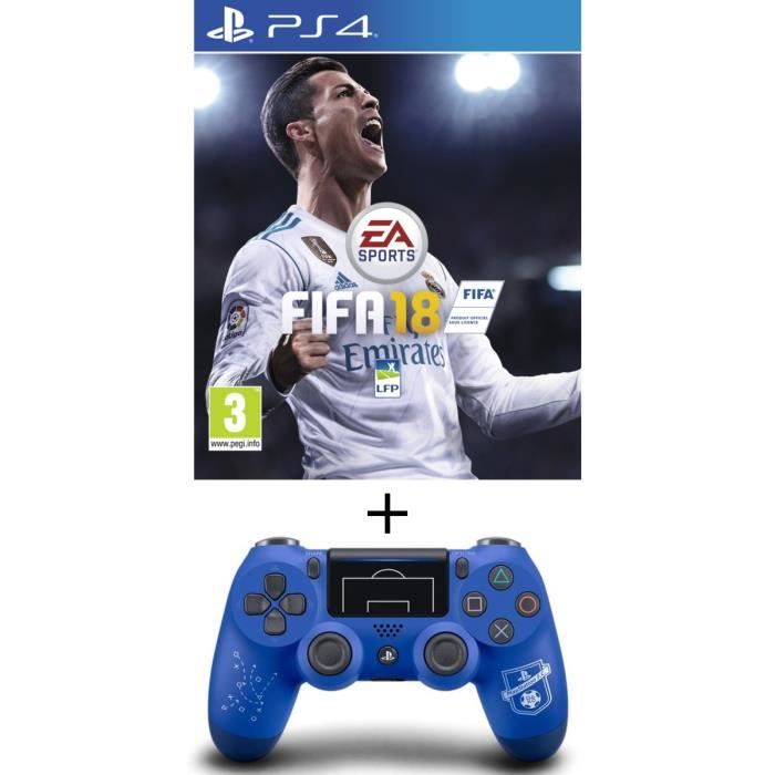 Pack FIFA 18 Jeu PS4 + Manette DualShock 4 PlayStation Football Club PS4