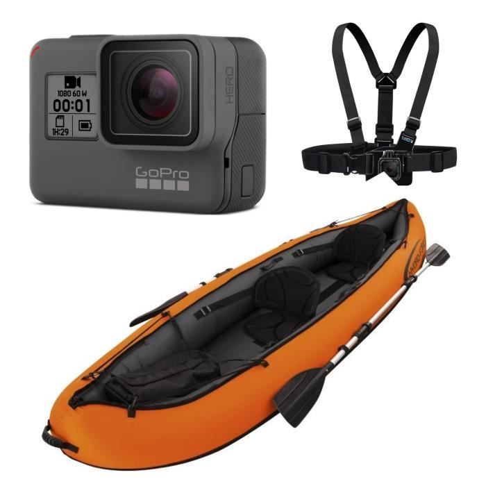 GO PRO HERO Caméra + Kayak Ventura avec 2 Pagaies + GOPRO CHESTY Harnais de poitrine