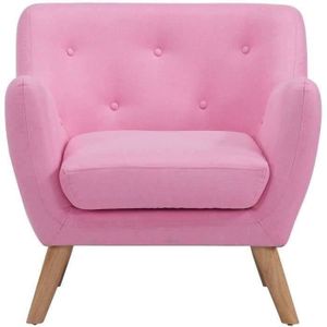 SCANDI Fauteuil scandinave en tissu Rose