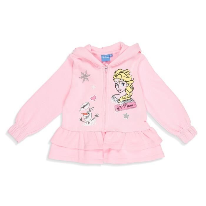 LA REINE DES NEIGES Sweatshirt Rose Enfant Fille