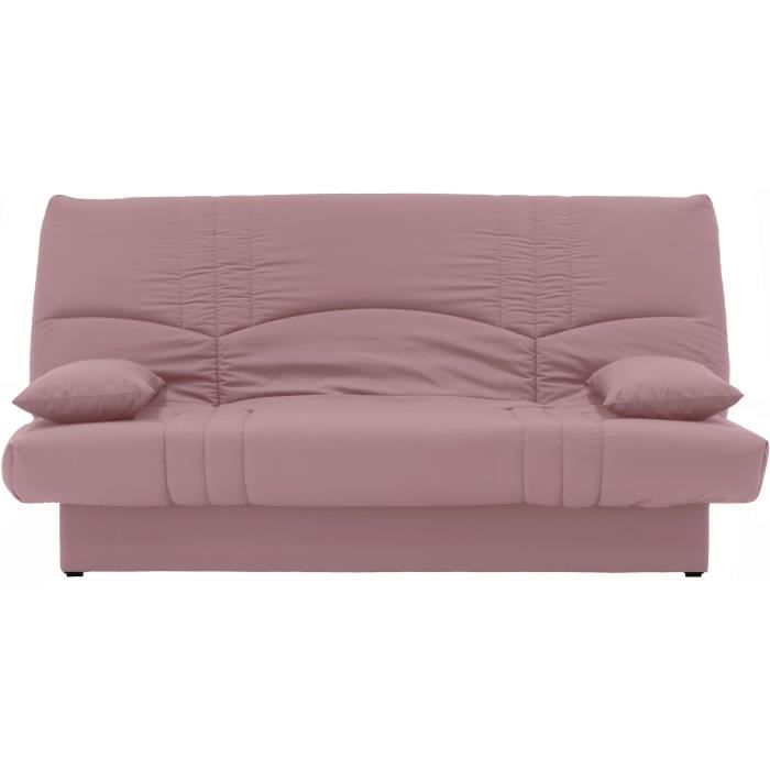 DREAM Banquette clic clac 3 places - Tissu rose - Slyle contemporain - L 190 x P92 cm