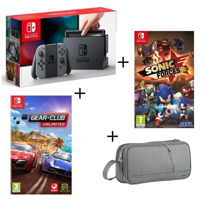 Console Nintendo Switch Grise + The Binding of Isaac + Sonic Forces + Pochette