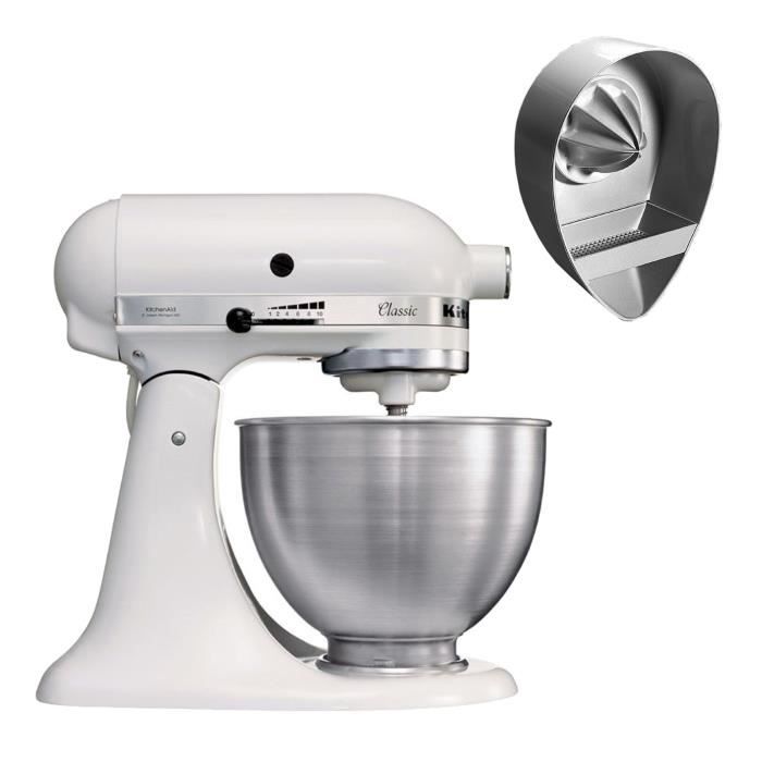 KITCHENAID - Robot 5K45SSEWH + Presse agrumes