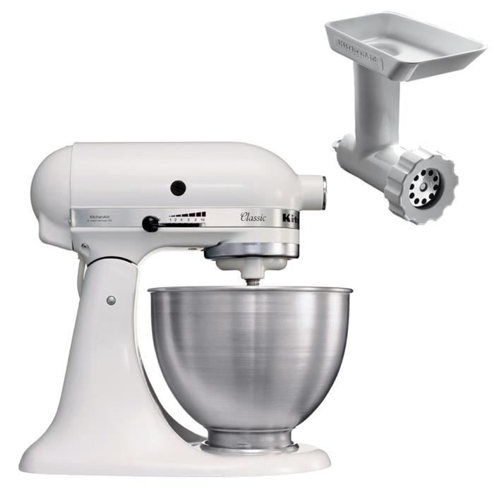 Robot Kitchenaid 5K45SSEWH + Hachoir