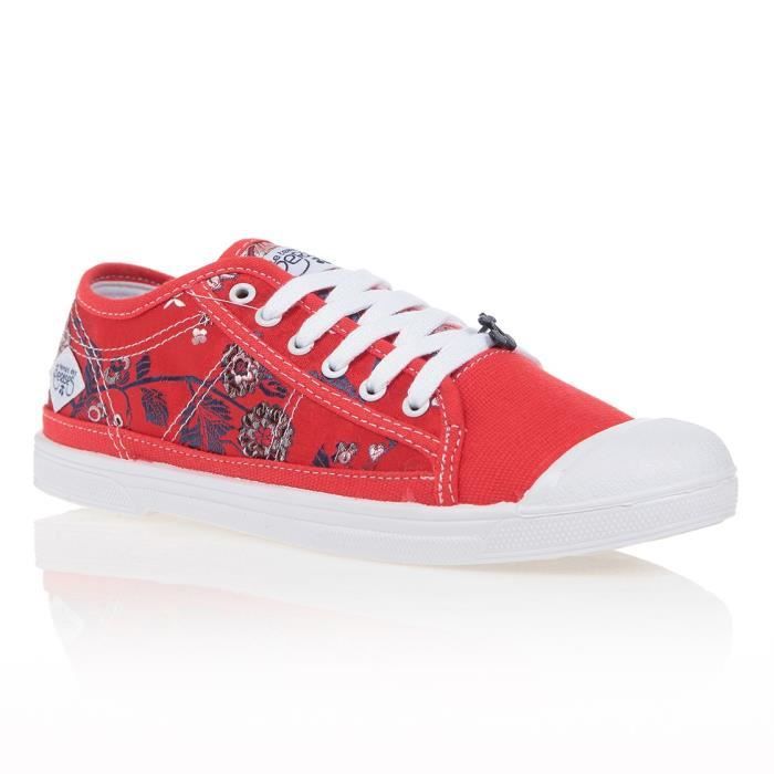 LE TEMPS DES CERISES Baskets BASIC02 Chaussures Femme Rouge