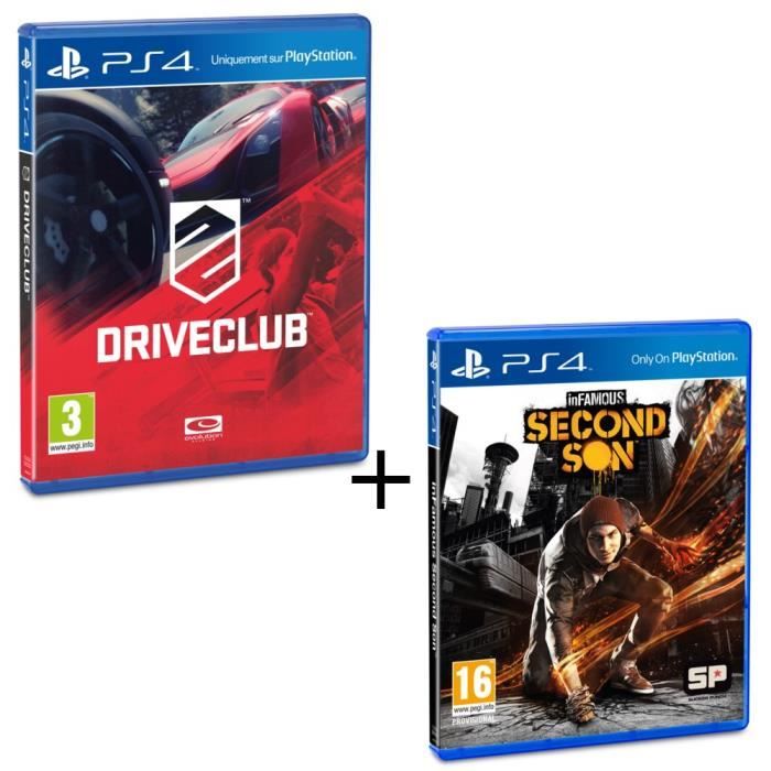 Pack Drive Club + Infamous Second Son Jeux PS4
