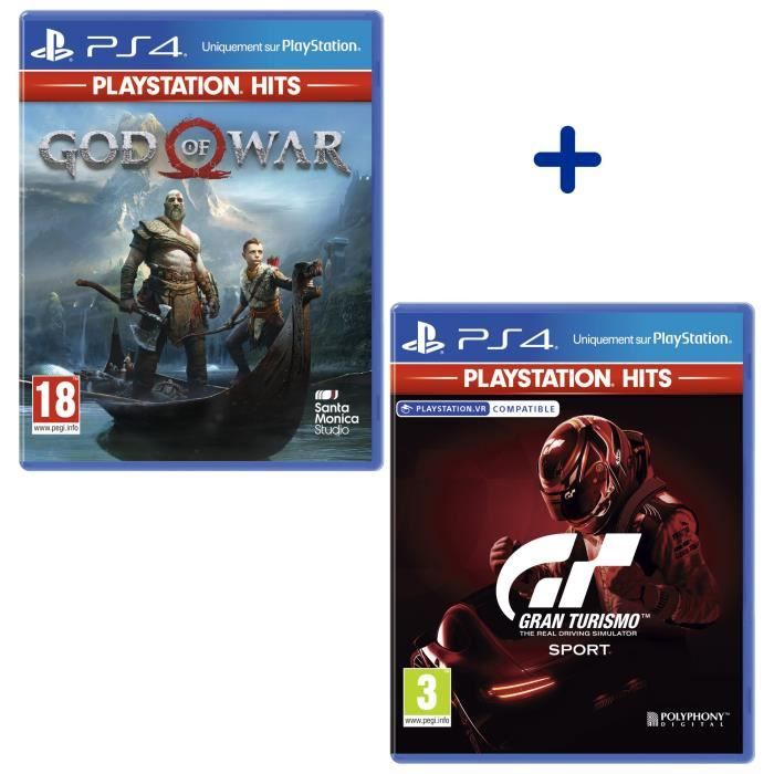 Pack 2 Jeux PlayStation Hits : GT Sport + God Of War