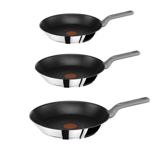 TEFAL ENVY INOX 3 poêles 20/24/28 cm