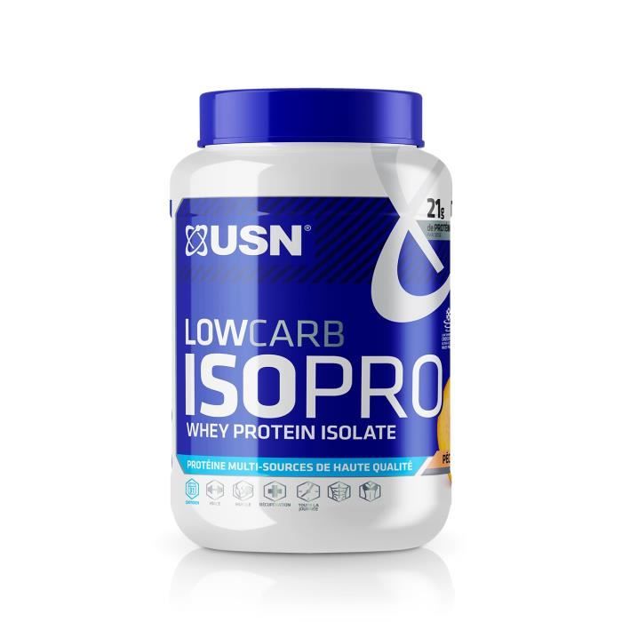 USN ISOPRO Low Carb Pêche USNISP03 - Bleu et blanc - 750 g