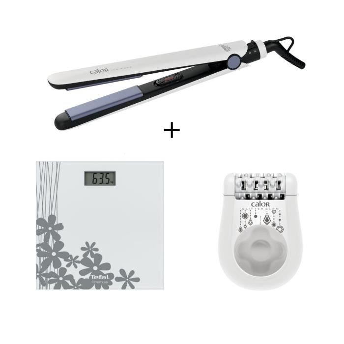 PACK SPECIAL BEAUTE - Lisseur SF1510C0 + Pèse personne PP1070V0 + Epilateur EP1043C0