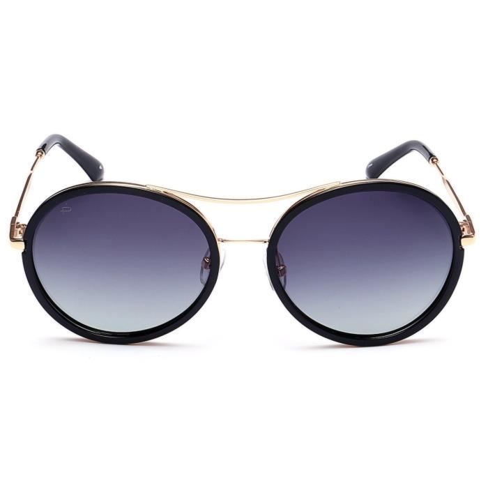 PRIVE REVAUX - Lunettes Round - Modèle The Mogul Polarisé Noir Mixte