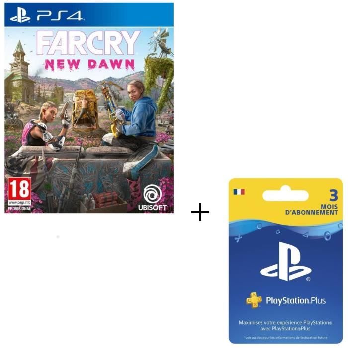Pack PS4 : Far Cry New Dawn + Abonnement Playstation Plus 3 Mois