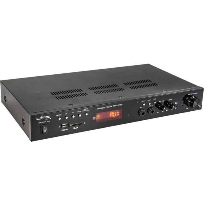 LTC ATM6100MP5-HDMI Amplificateur Hifi stéréo MP5 2x50W avec HDMI/USB/SD/FM/Bluetooth + 2 micros et Karaoké