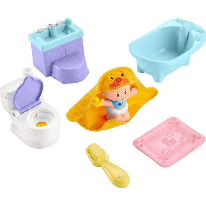 FISHER-PRICE Little People Babies L'heure du Bain et du Pot - GKP66 - Figurine pour bébé - de 18 mois à 5 ans