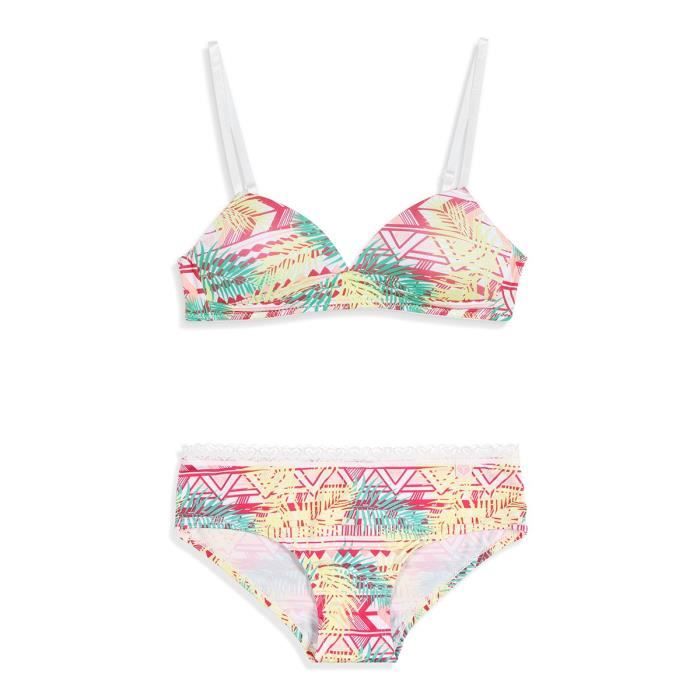 FREEGUN Ensemble Boxer + Soutien-gorge Palmito Multicolore Enfant Fille