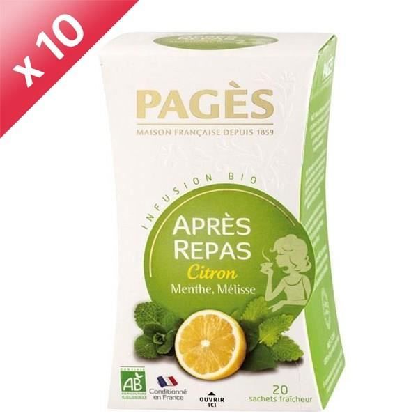 PAGES Lot de 10 Infusions Après Repas Citron Bio