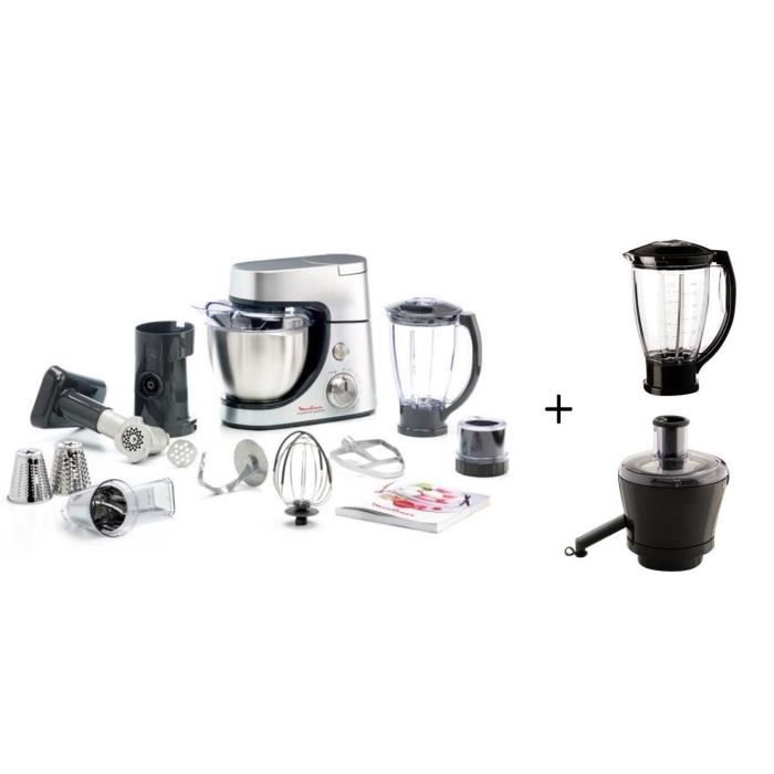 MOULINEX QA503DB1 Robot pâtissier + Bol blender XF634BB1 et accessoires XF630BB1 Centrifugeuse offerts