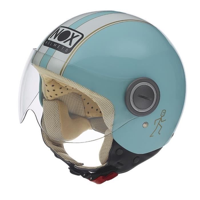 NOX Casque Jet N210 Bleu Blanc