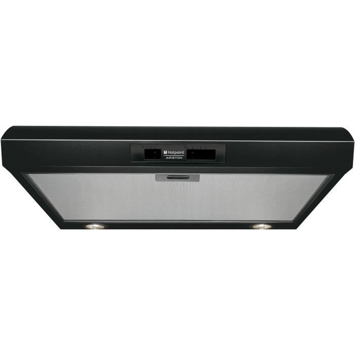 HOTPOINT SL16 PBK/HA Hotte visiere - Evacuation et recyclage - Débit d'air 350m3-h - 3 vitesses - Larg 60cm - Noir