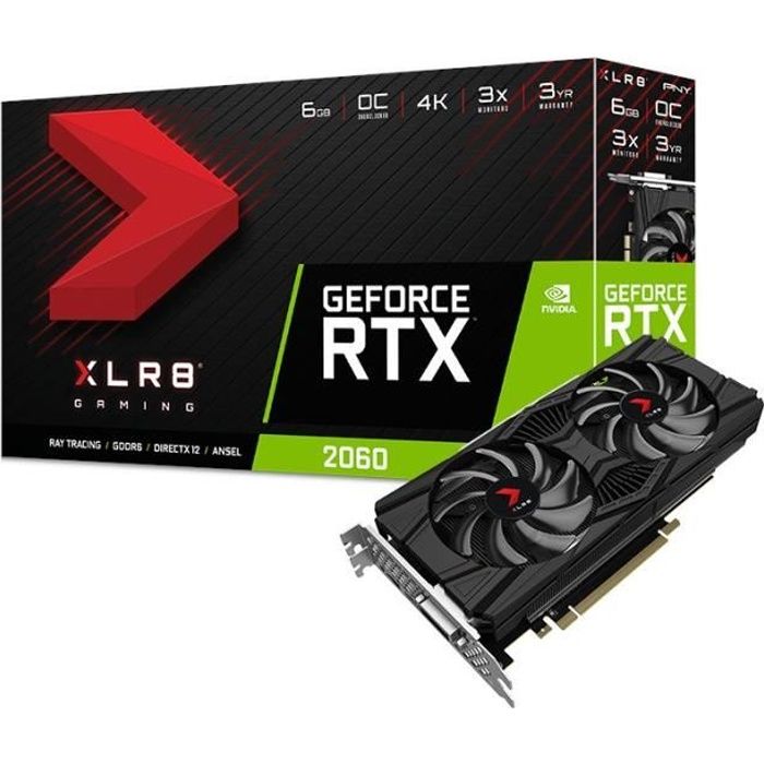 PNY Carte graphique GeForce RTX 2060 XLR8 Gaming OC - 6 Go