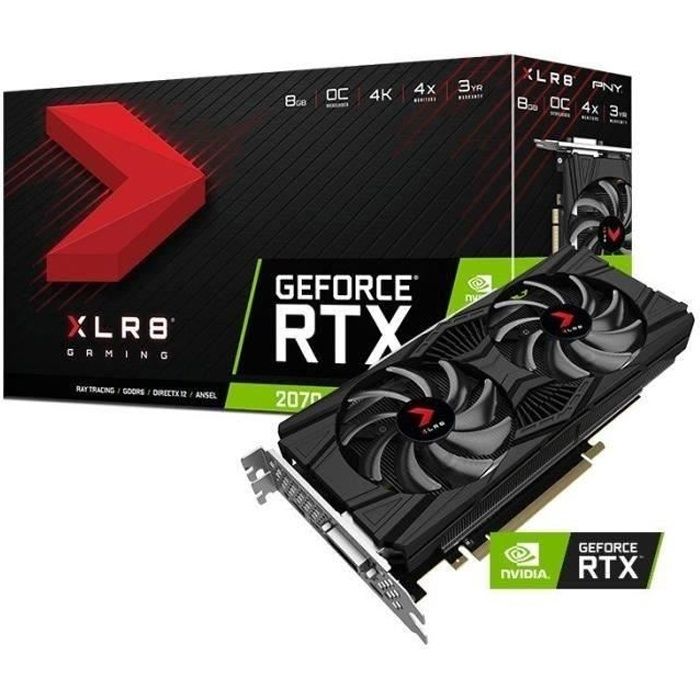 PNY Cartes graphiques GeForce RTX 2070 Gaming Overclocked Edition - 8 Go XLR8