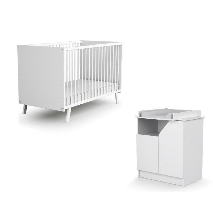 AT4 Chambre CARNAVAL blanc (Lit + Commode)