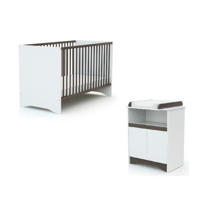 AT4 Chambre Cotillon taupe (Lit + Commode)