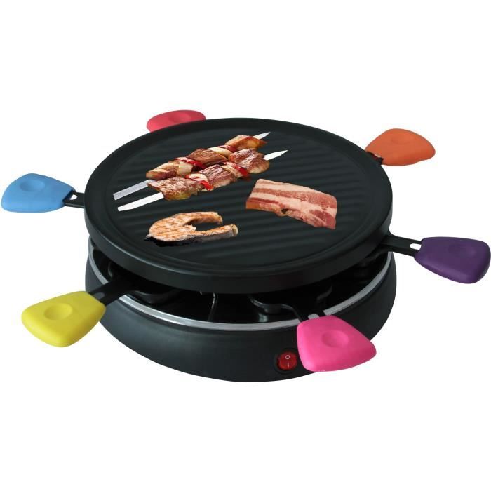 TRIOMPH ETF1617 Raclette Grill – Jusqu'à 6 personnes – 24,8 cm de diamètre – 800W - Noir