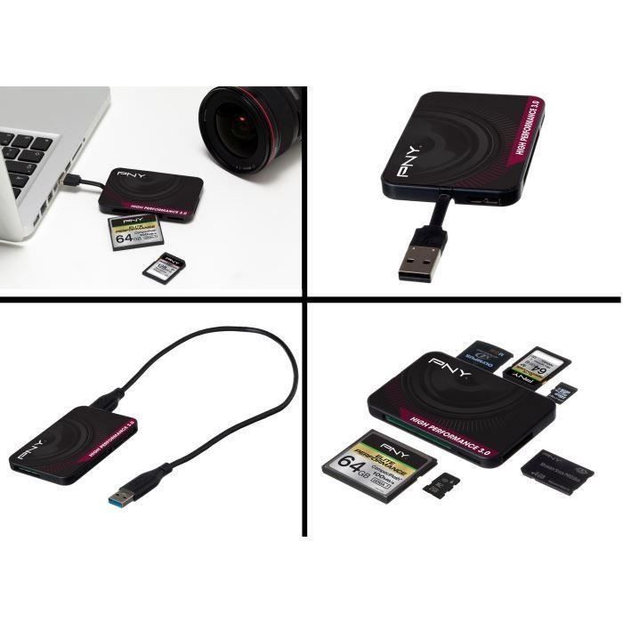 PNY  Lecteur de carte memoire Multi formats USB 3.0