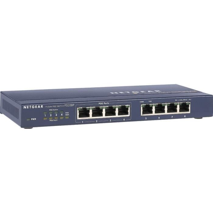 NETGEAR Switch P 8 Ports 10100 Boitier Metal Prosafe FS108PEU