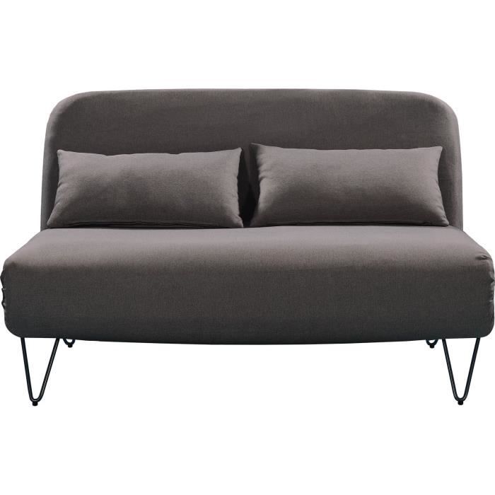 BEDZ Banquette BZ 2 places - Tissu taupe - Vintage - L 132 x P 90 cm