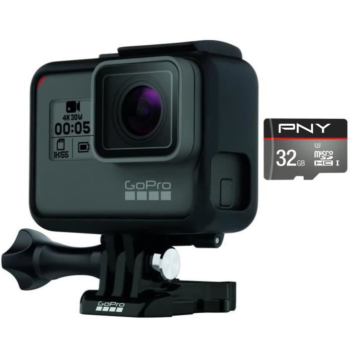 GOPRO HERO 5 Black Caméra de sport + PNY Carte Micro SD 32 Go U3 Turbo 100