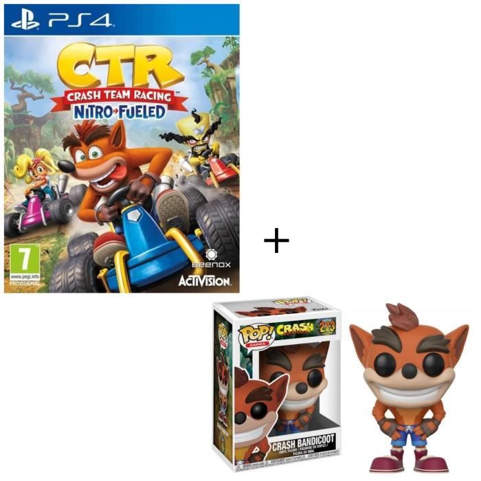 Pack Jeu PS4 Crash Team Racing Nitro Fueled + Figurine Funko Pop! Crash Bandicoot
